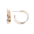 Bicolorfärgade örhängen, dubbla hoops - 0,7x1,8 cm