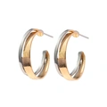 Bicolorfärgade örhängen, dubbla hoops - 0,7x1,8 cm
