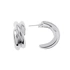 Silverfärgade örhängen, tvinnade C-hoops - 1,2x2 cm