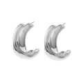 Silverfärgade örhängen, tvinnade C-hoops - 1,2x2 cm