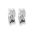 Silverfärgade örhängen, tvinnade C-hoops - 1,2x2 cm