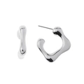 Silverfärgade örhängen, kvadratiska C-hoops - 0,5x1,5 cm