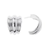 Silverfärgade örhängen, treradiga C-hoops - 2,5x2,5 cm