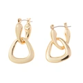 Guldfärgade örhängen, triangulära hoops - 1,5x3 cm