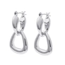 Silverfärgade örhängen, triangulära hoops - 1,5x3 cm