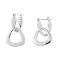 Silverfärgade örhängen, triangulära hoops - 1,5x3 cm