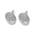 Silverfärgade örhängen, snurrade runda med klicklås - 2x2 cm