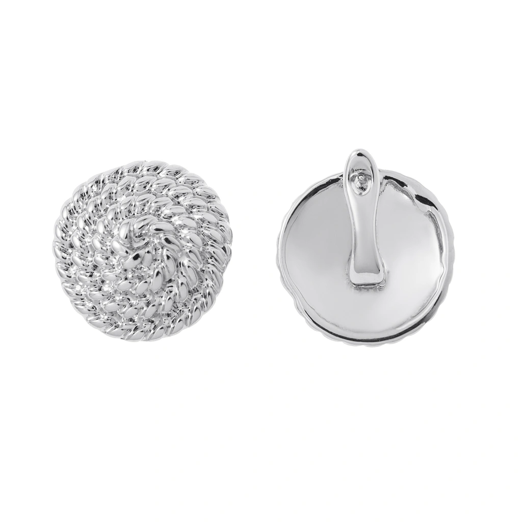 Silverfärgade örhängen, snurrade runda med klicklås - 2x2 cm