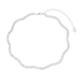 Silverfärgat halsband, vågig dubbelradig glaskristall - 42+7 cm