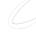 Silverfärgat halsband, 2 rader ormkedja med hjärta - 42+7 cm