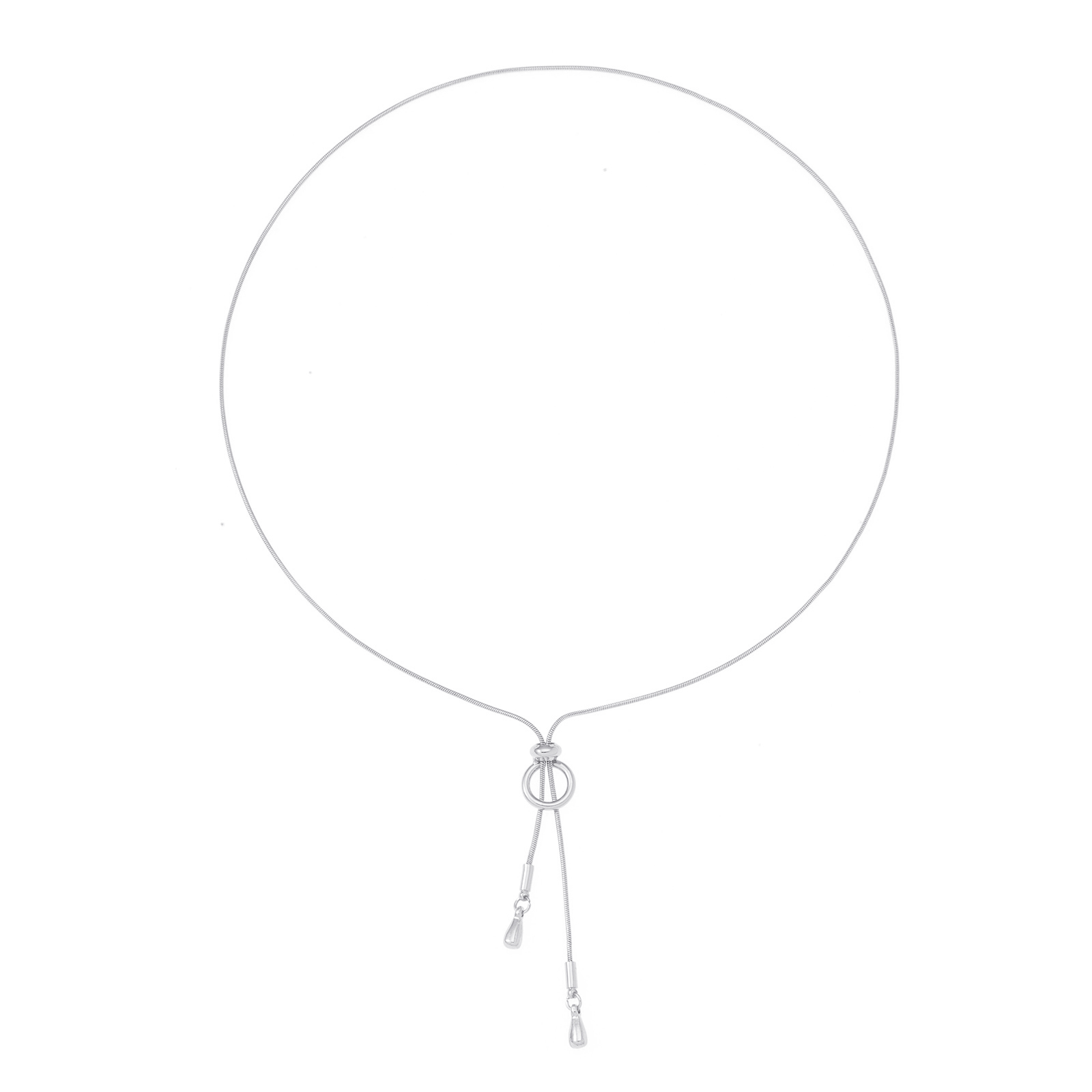 Silverfärgat halsband, ormkedja med justerbar ring