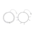 Silverfärgade armband, 2-pack pärlor och hjärta - 17+5 cm