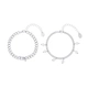 Silverfärgade armband, 2-pack pärlor och hjärta - 17+5 cm