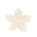 Offwhite hårklämma, blomma med blommönster - 8x8 cm