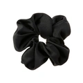 Svart hårsnodd, voluminös scrunchie i satin - 16cm