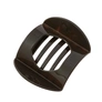 Brun hårklämma, böjd och platt oval modell - 7x8,5 cm