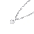Silverfärgat armband, rundlänk med hjärta - 17+5 cm