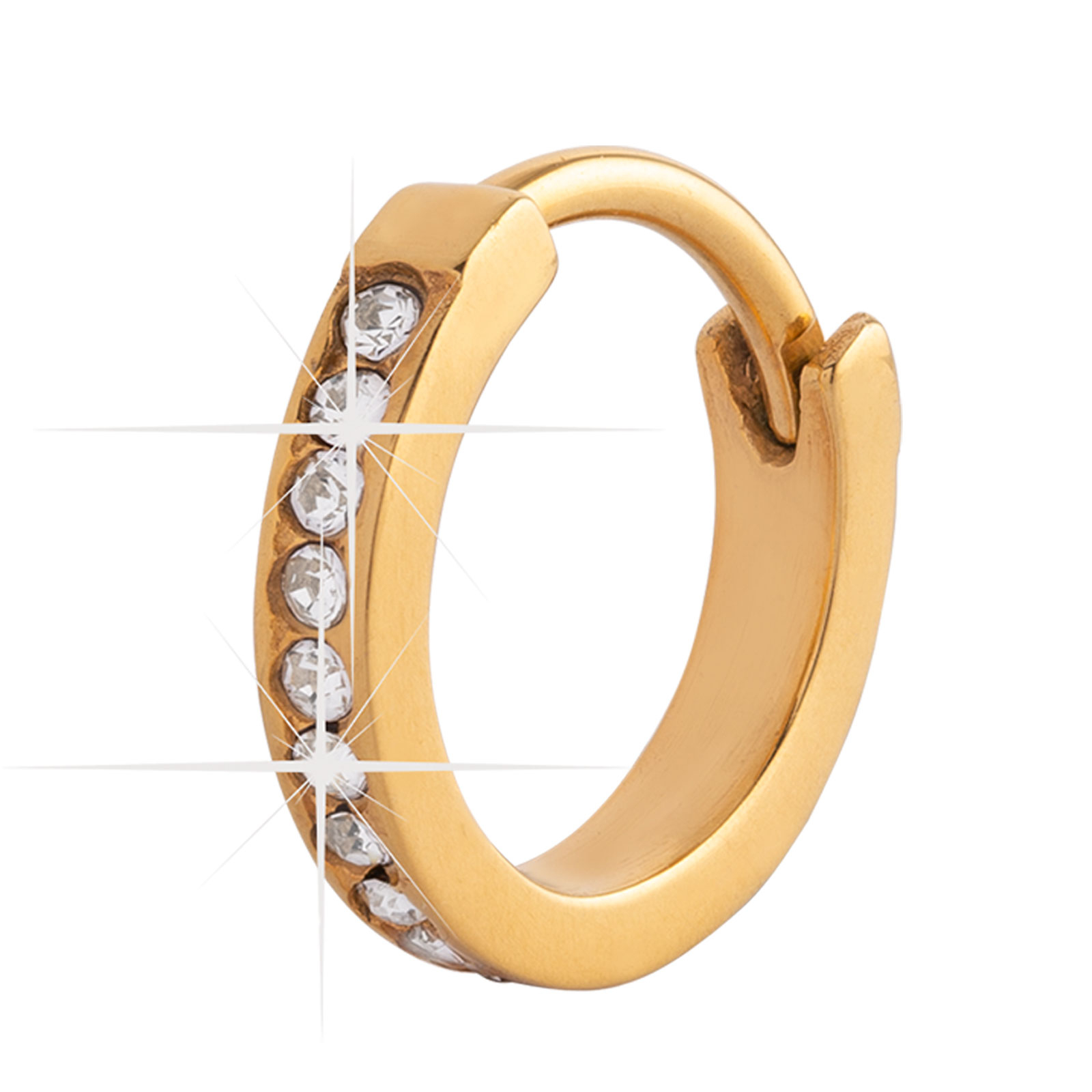 Piercingsmycke i stål - guldfärgad Clicker 8 mm