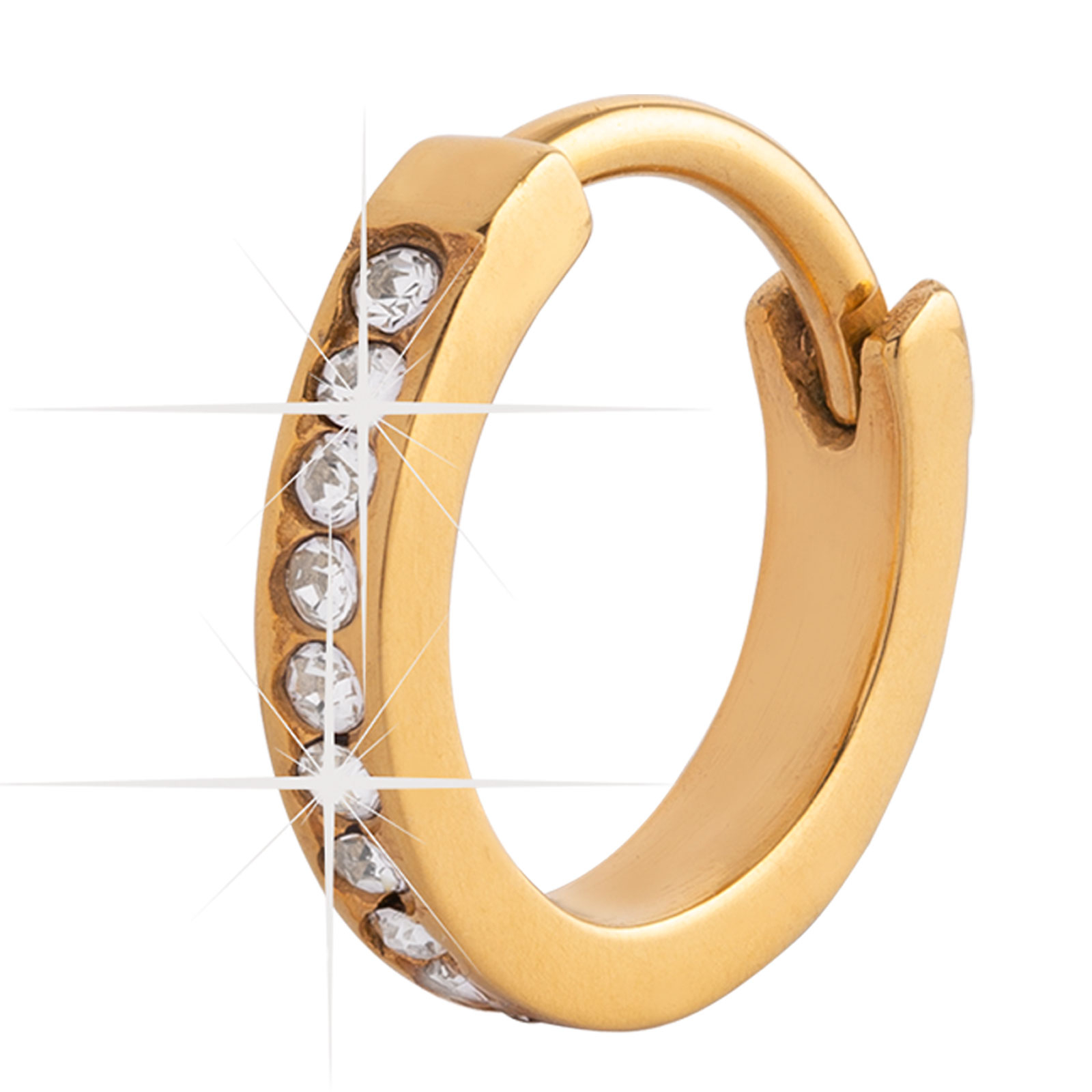 Piercingsmycke i stål - guldfärgad Clicker 10 mm