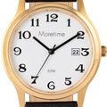 Moretime herrklocka - guld/svart, snirkliga siffror