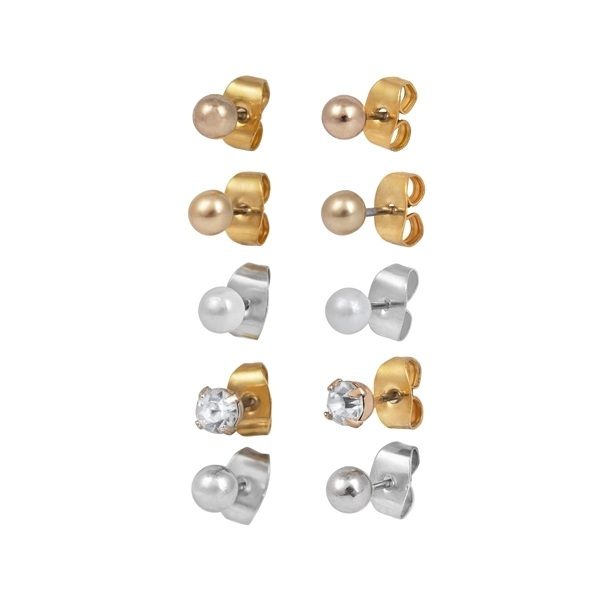 Montini Örhängen Kulor Guld/Silver 5-pack
