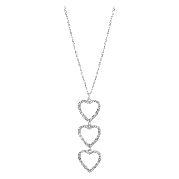 Montini Halsband Tre Hjärtan Silver