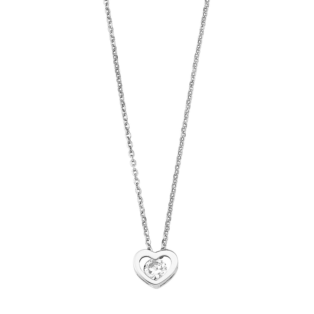 Silverhalsband - berlock hjärta, 42 cm