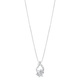 Silverhalsband - droppe & blomma, 45 cm