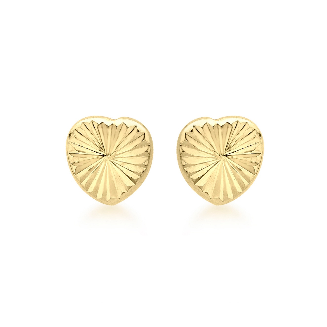 Örhängen 9k guld - facetterade hjärtan 6x6 mm