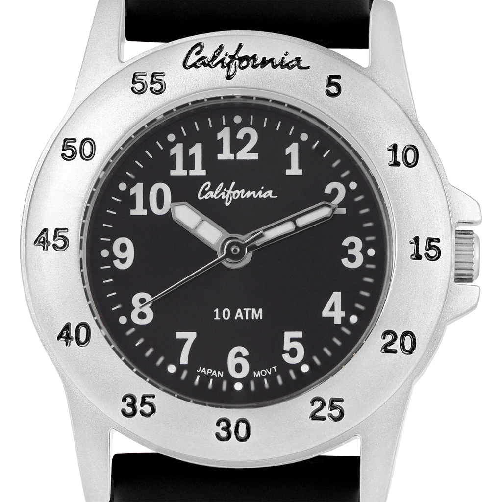 California barnklocka - gummiband, svart, 30 mm