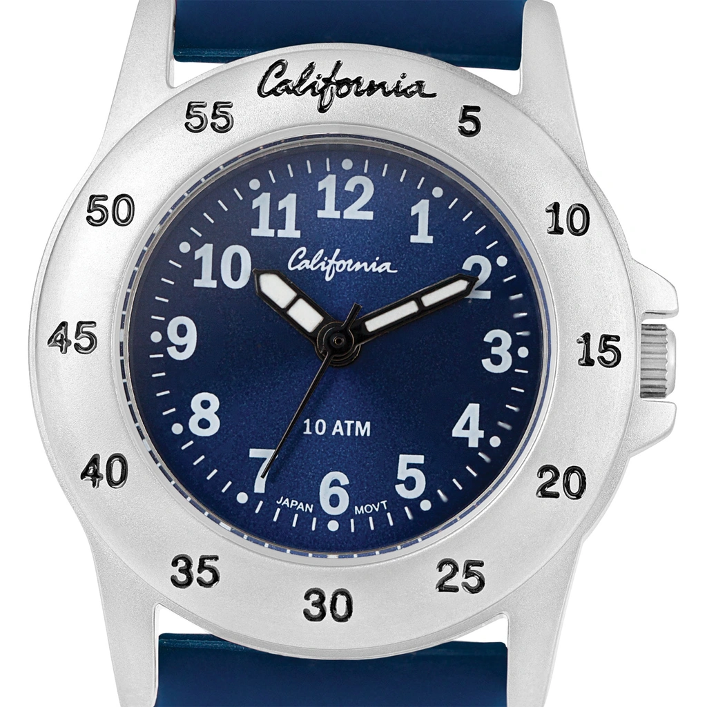 California barnklocka - gummiband, blå, 30 mm