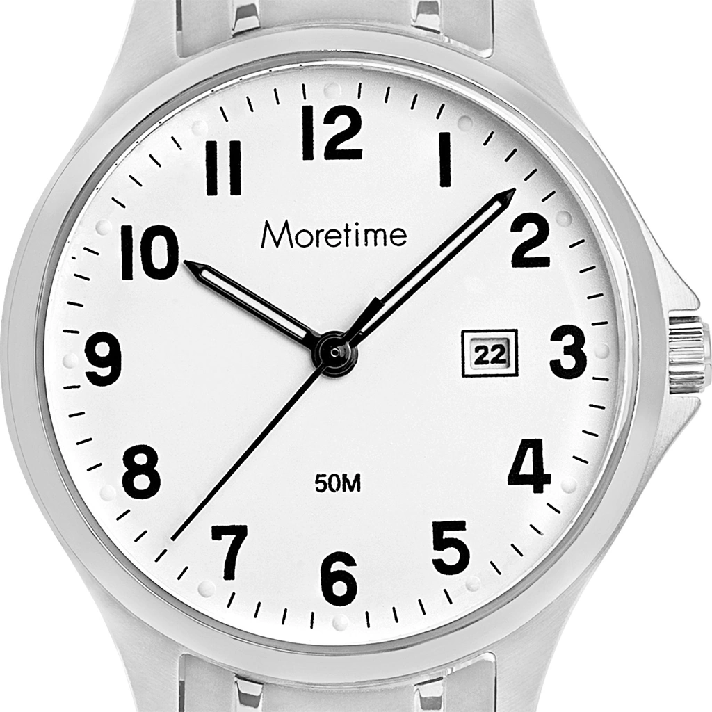 Moretime damklocka - titan, vit urtavla, 30 mm