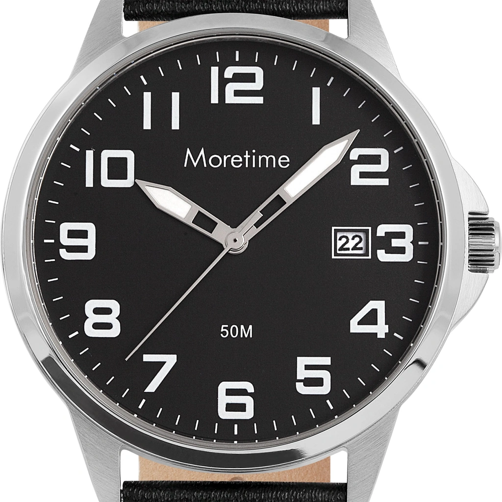 Moretime herrklocka - svart, 38 mm