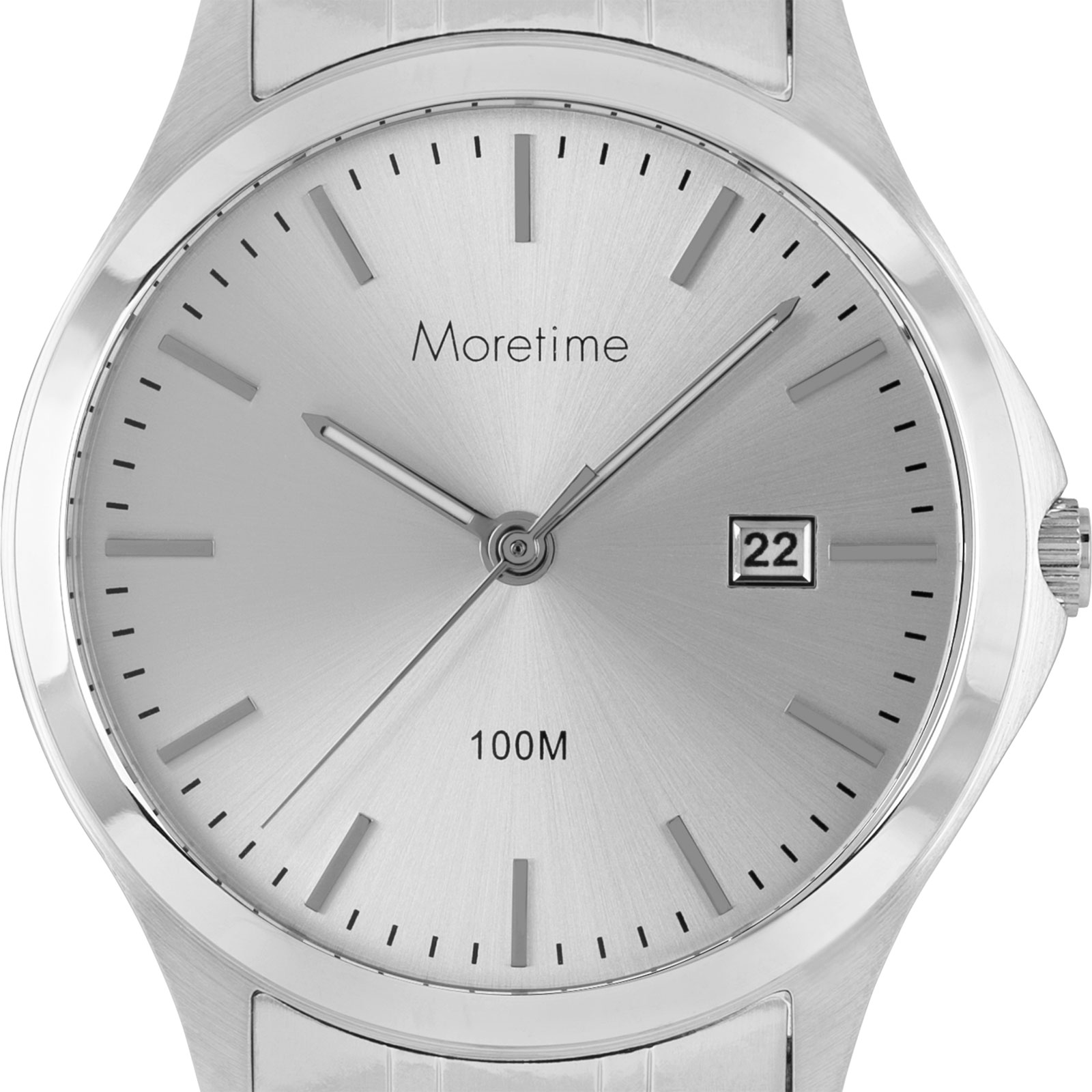 Moretime herrklocka - metallband, silver, 39 mm