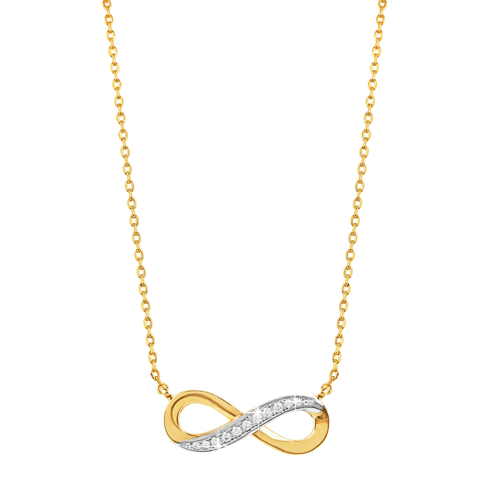 Guldpläterat halsband med infinity-symbol