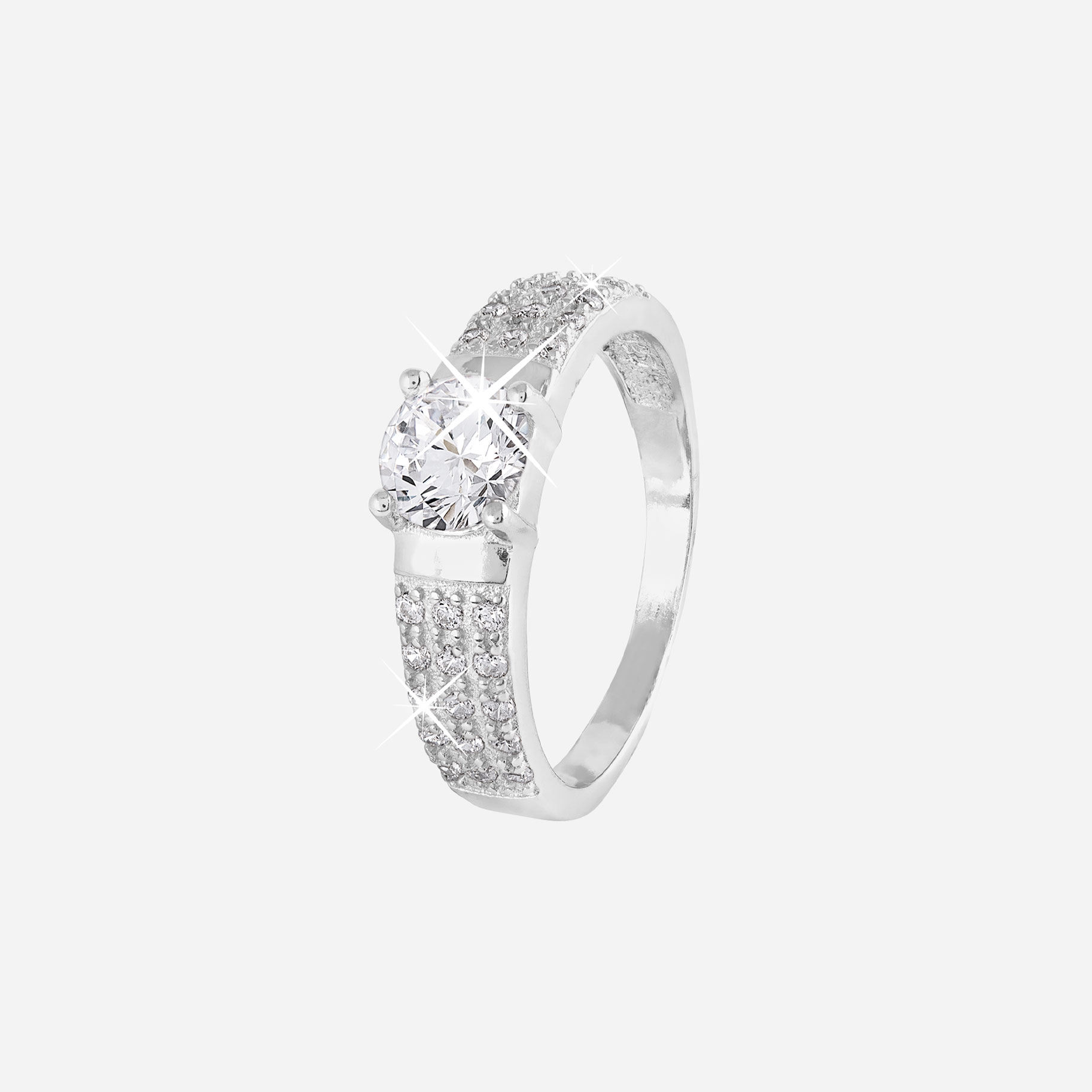 Solitärring i Sterling Silver