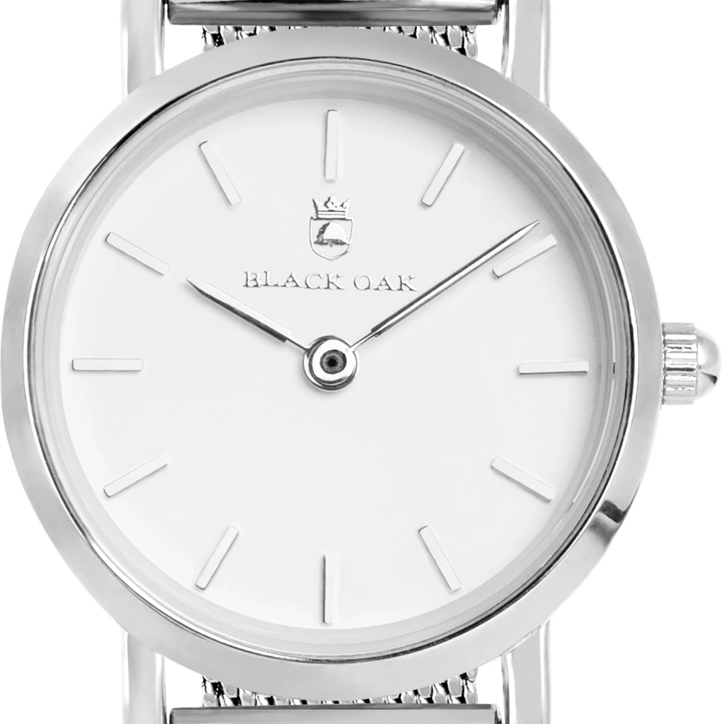 Black Oak Gerardii Petite damklocka - silver/vit, 24 mm