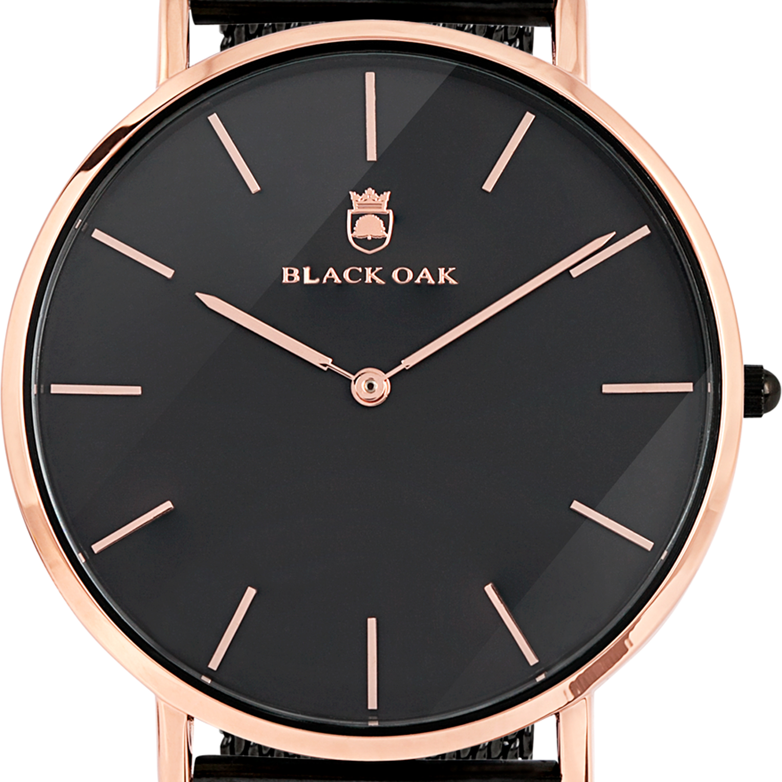 Black Oak Gerardii herrklocka - svart/rosegold, 41 mm