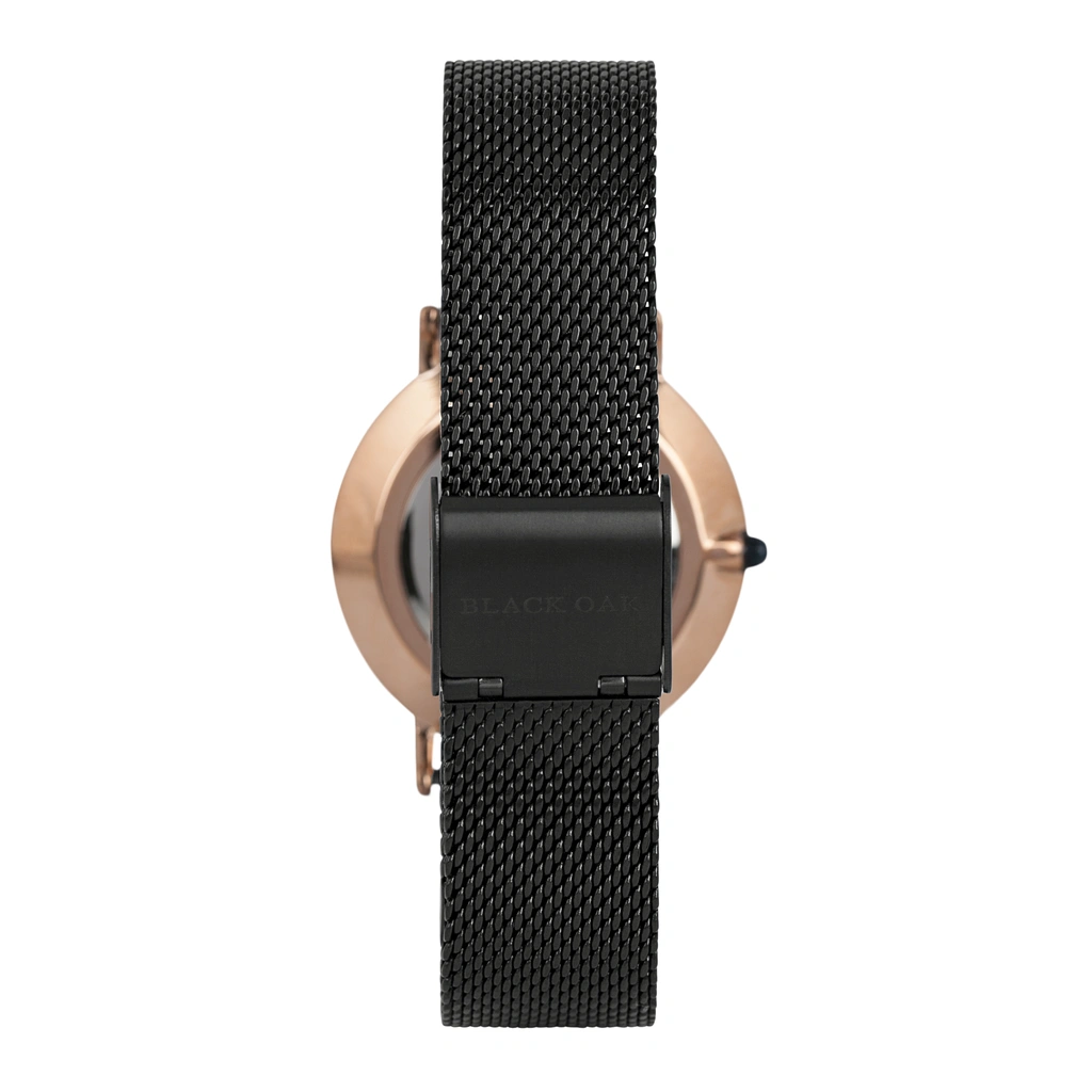 Black Oak Gerardii herrklocka - svart/rosegold, 41 mm