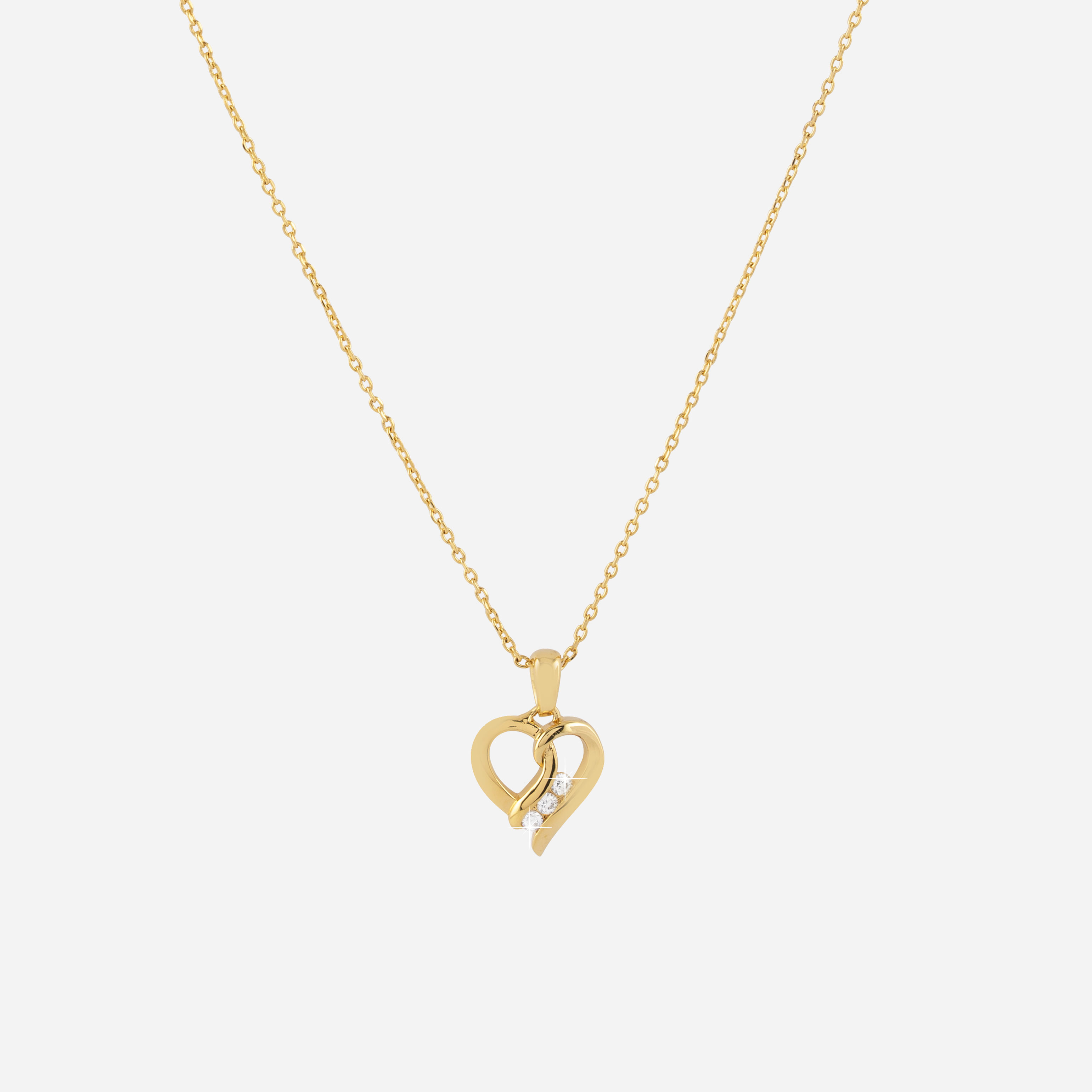 Guldpläterat halsband med hjärta 42 cm