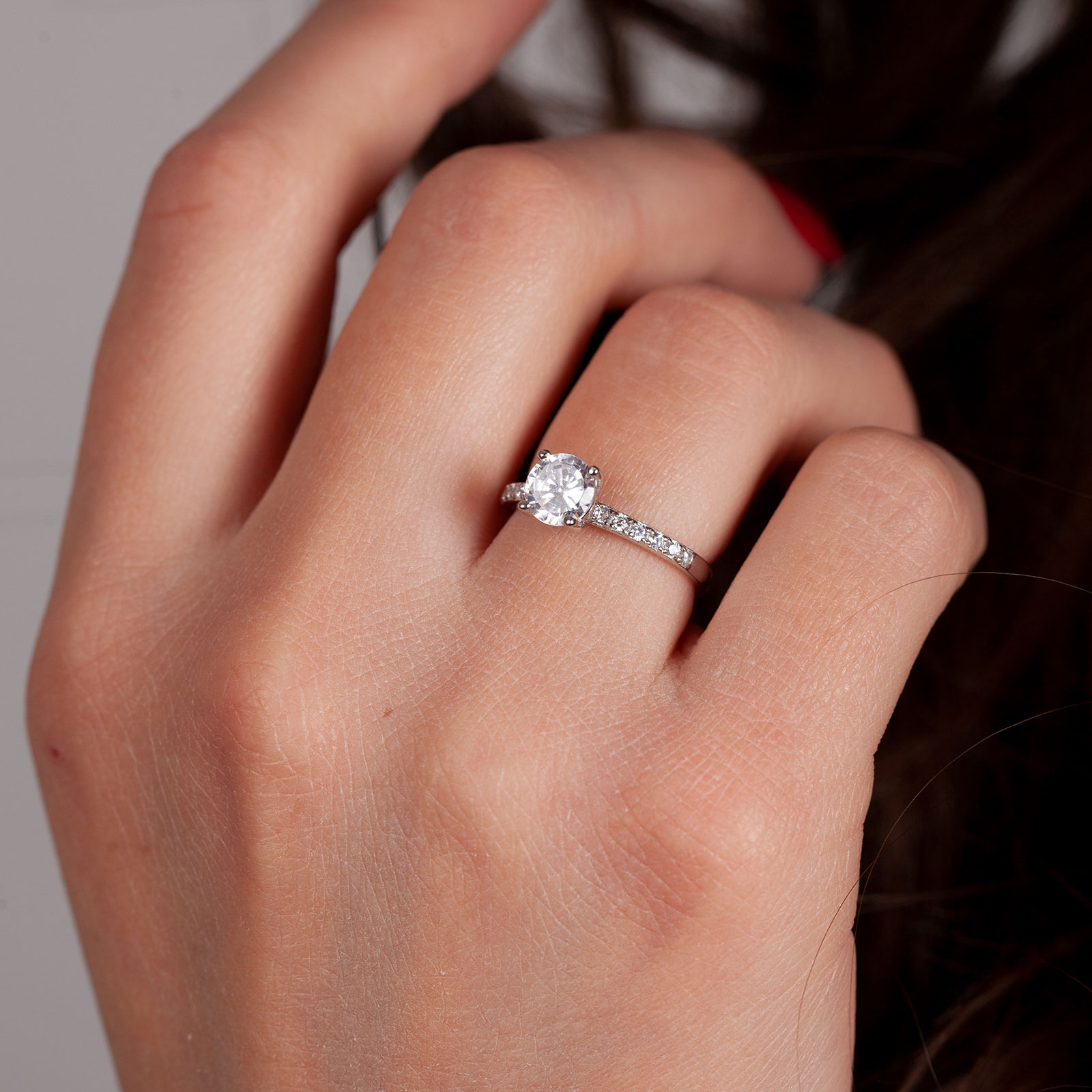 Ring i äkta silver - sidosten Kubisk Zirkonia