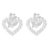 Silverörhängen för barn - studs, vita hjärtan, 10x12 mm