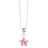 Silverhalsband för barn - rosa stjärna, 36+2 cm