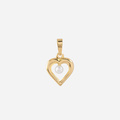 Berlock 18k guld - Hjärta med liten pärla 11 mm