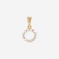 Berlock 18k guld - Ring med Kubisk Zirkonia 8x8 mm