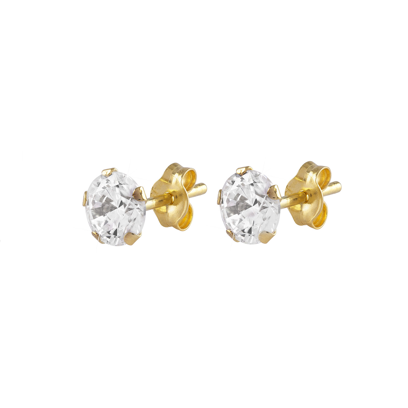 Örhängen 18k guld - Kubisk Zirkonia 5 mm