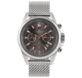 Jacques Lemans Liverpool - herr, presentset, grå mesh, 44mm