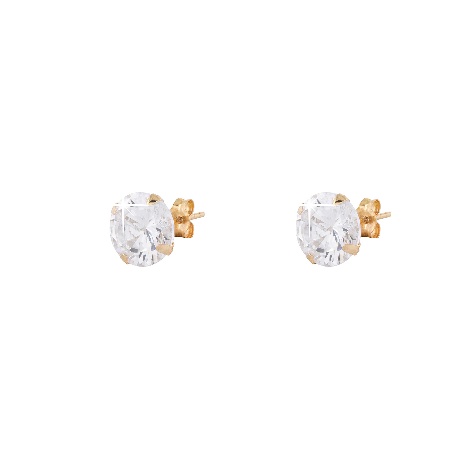 Örhängen 18k guld - Kubisk Zirkonia 8 mm